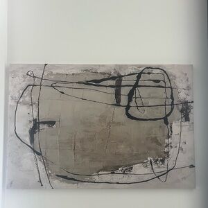 Abstract Canvas Art in Black and Gray